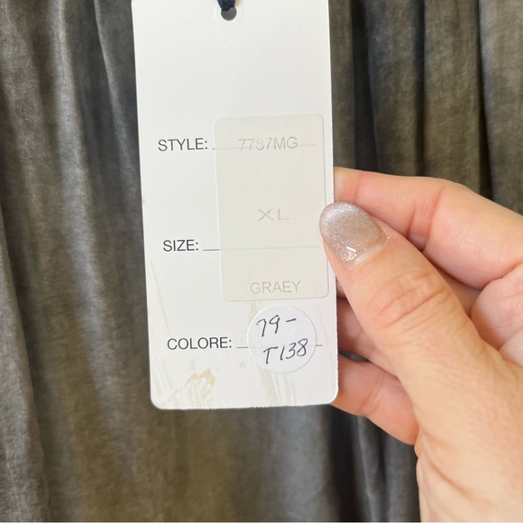 NWT Tempo Paris boho gray lace details tunic blouse size XL - Picture 10 of 11